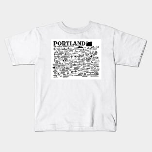 Portland Oregon Map Kids T-Shirt